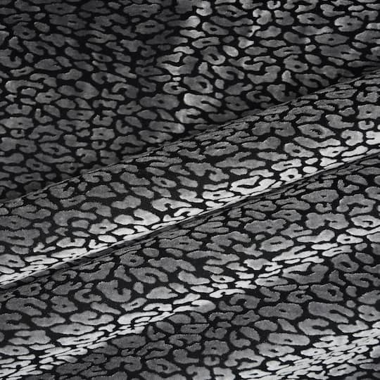 Feldman Black &#x26; Gray Cheetah Print Velvet Fabric